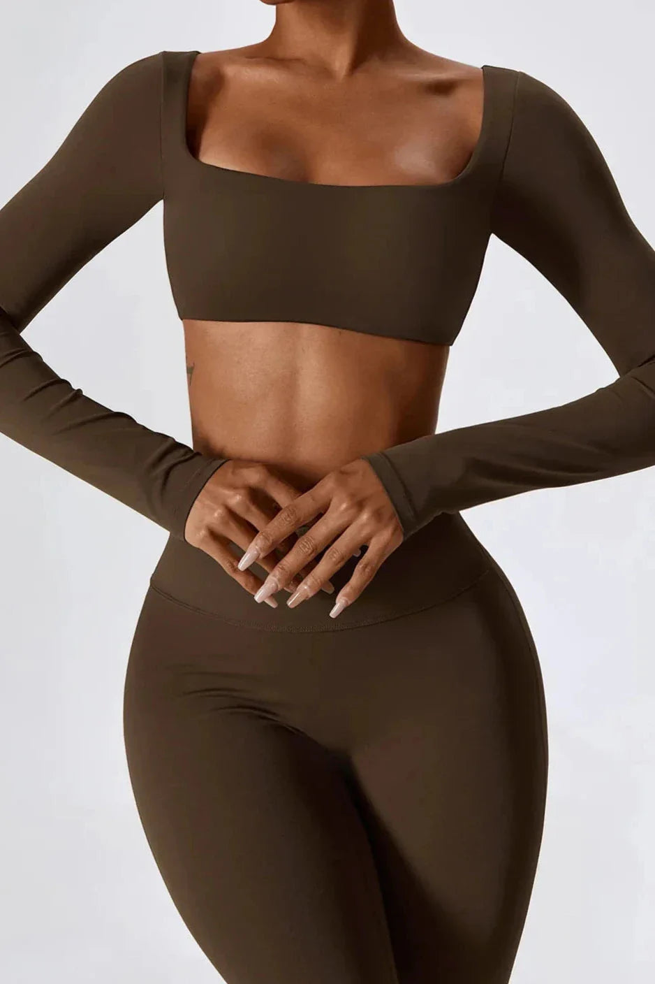 Vibonanza | Set van Flared Legging en Crop Top met Lange Mouwen
