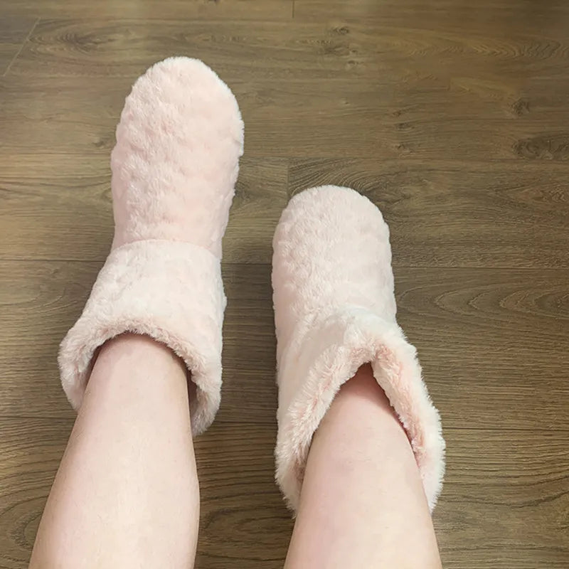Vibonanza | Hoge Fluwelen Pantoffels Met Antislipzool