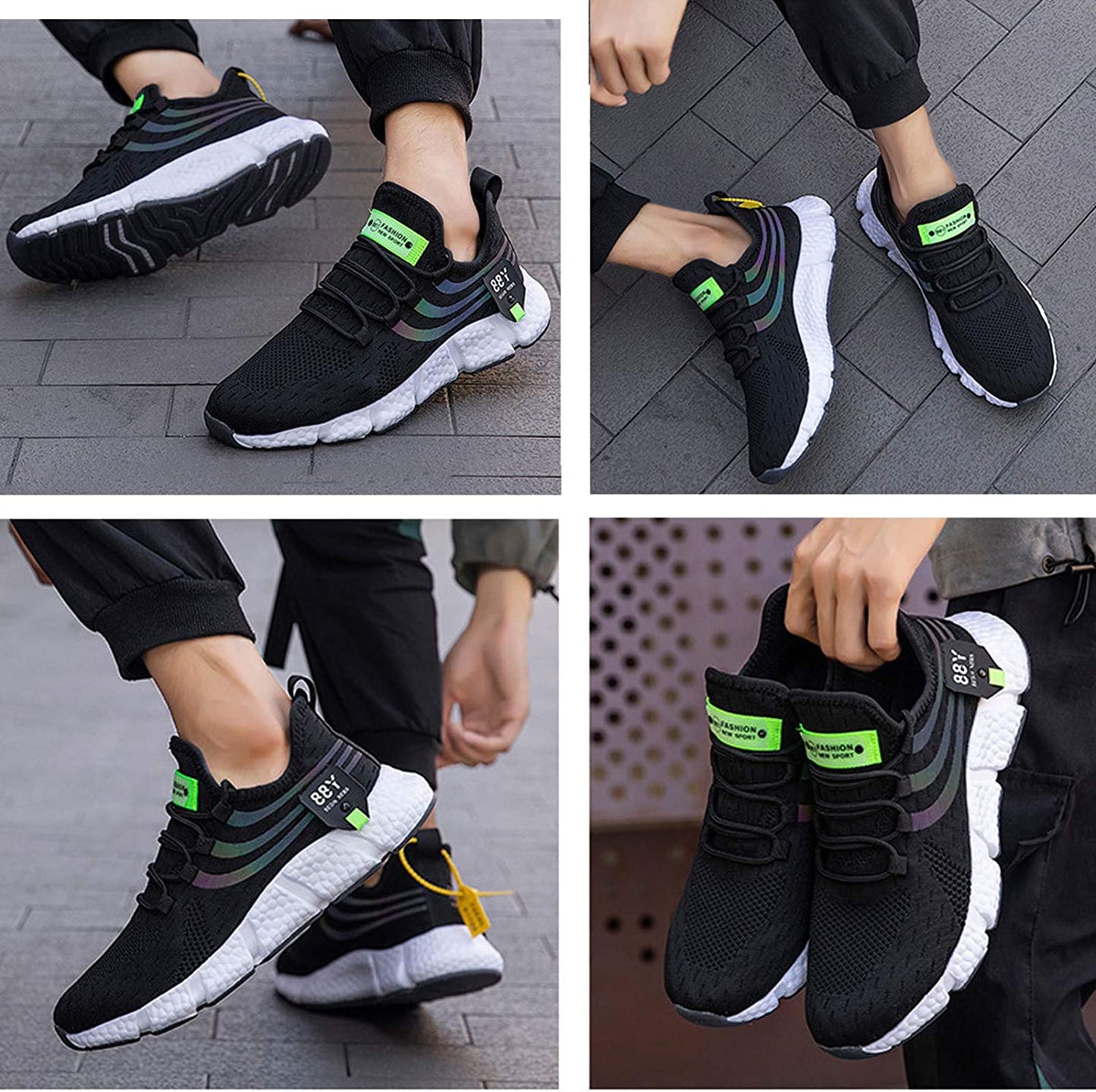 Vibonanza | Sportieve Sneakers met Flexibele Zool in Zwart of Wit