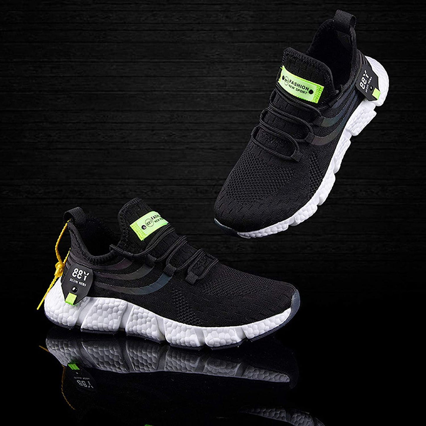 Vibonanza | Sportieve Sneakers met Flexibele Zool in Zwart of Wit