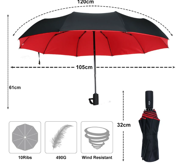 Vibonanza | Winddichte Automatische Stormparaplu