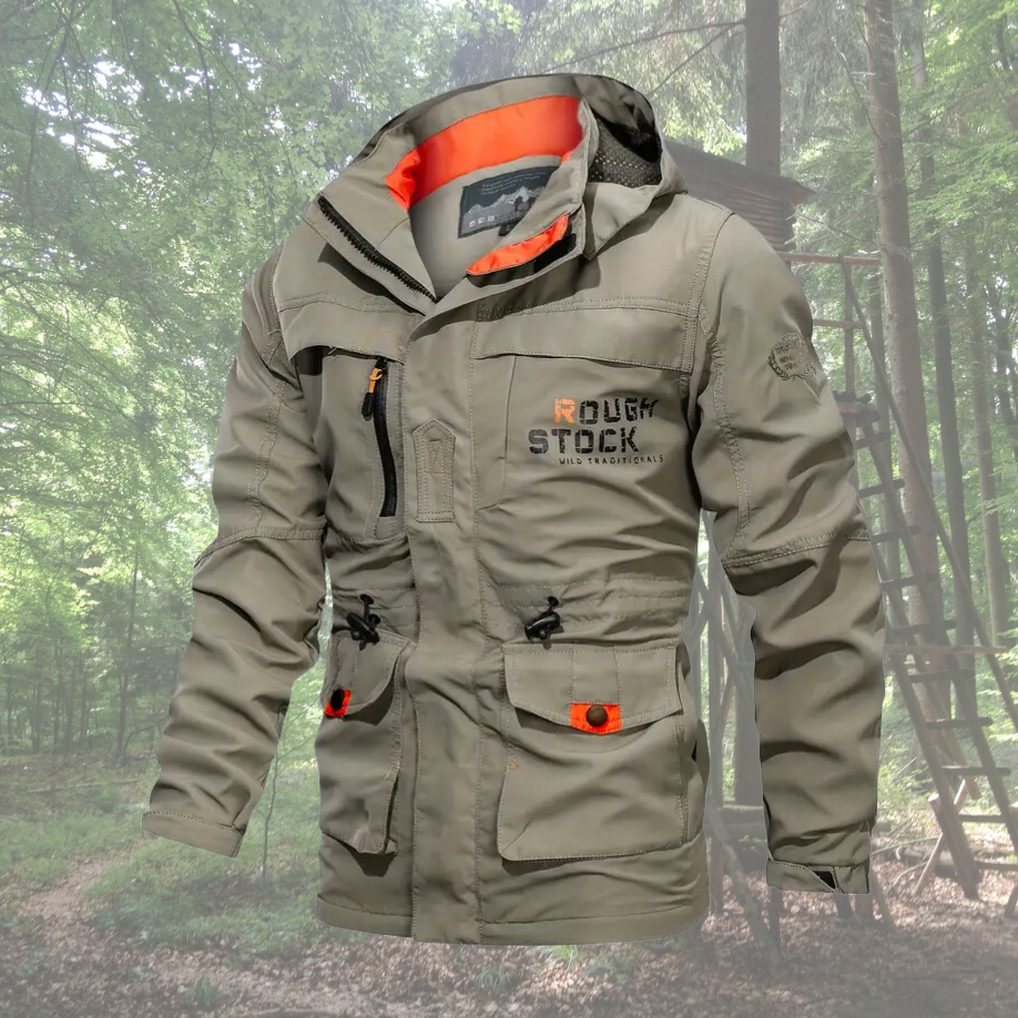 Vibonanza | Heren Outdoor Jas Olijfgroen Met Capuchon