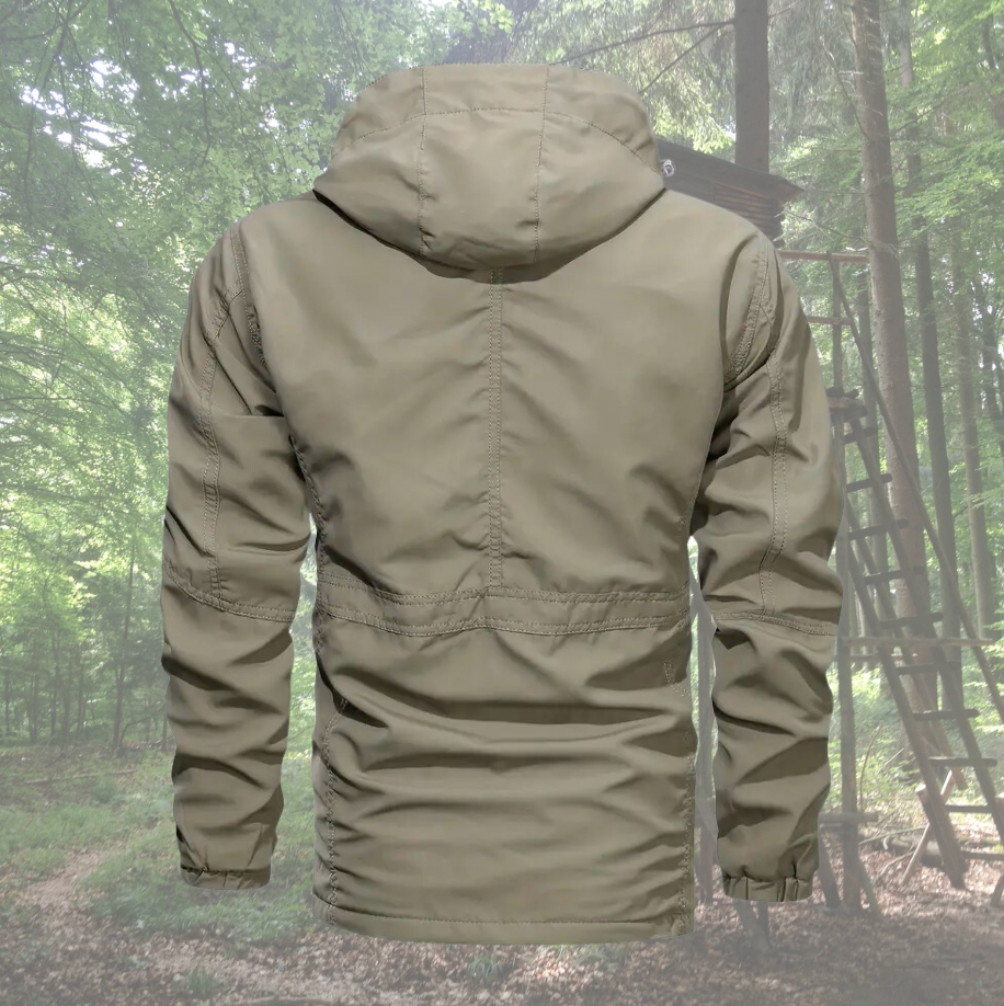 Vibonanza | Heren Outdoor Jas Olijfgroen Met Capuchon