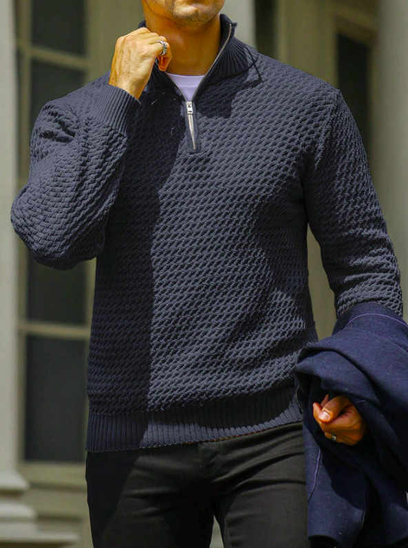 Vibonanza | Heren Half-Zip Trui Navy