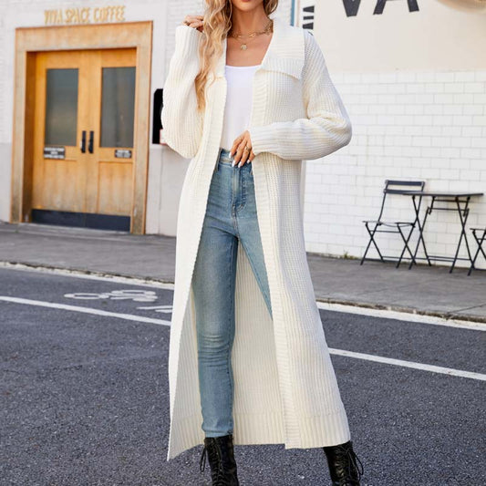 Vibonanza | Dames Lang Gebreid Vest Off-White
