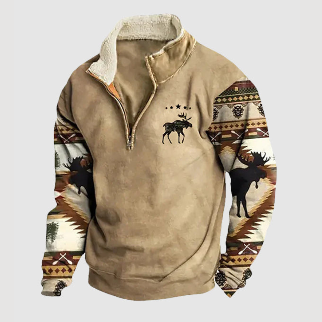 Vibonanza | Heren Aztec Half-Zip Fleece Trui