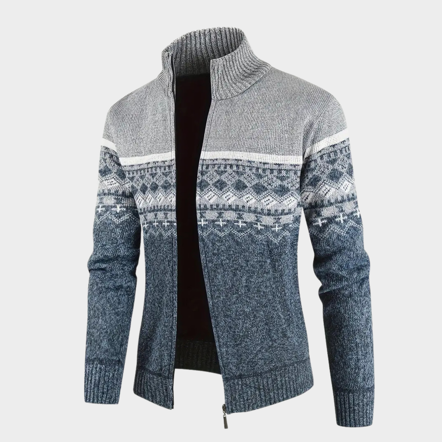 Vibonanza | Heren Vest Isolerend Denim Nordic Patroon