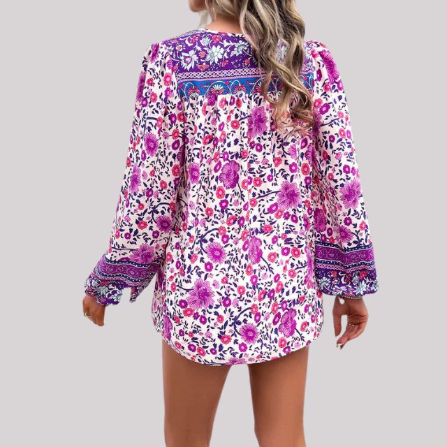 Vibonanza | Bohemian damesblouse met paisleyprint