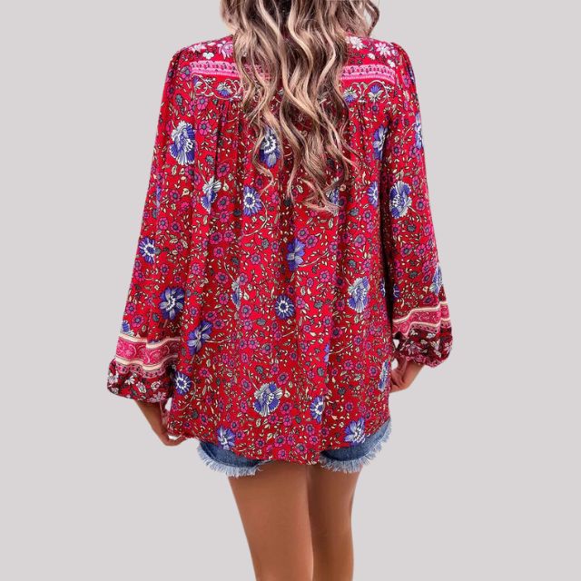 Vibonanza | Bohemian damesblouse met paisleyprint