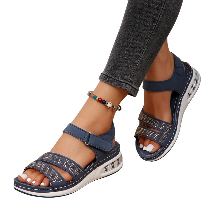 Vibonanza | Dames Sandalen Gladiatorstijl Strass Decoratie