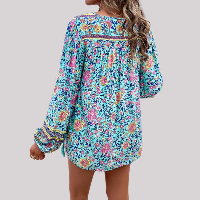 Vibonanza | Bohemian damesblouse met paisleyprint