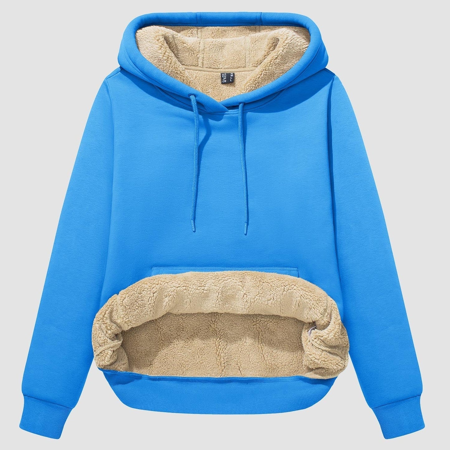 Vibonanza | Dames Sherpa Hoodie Beige Fleece Gevoerd