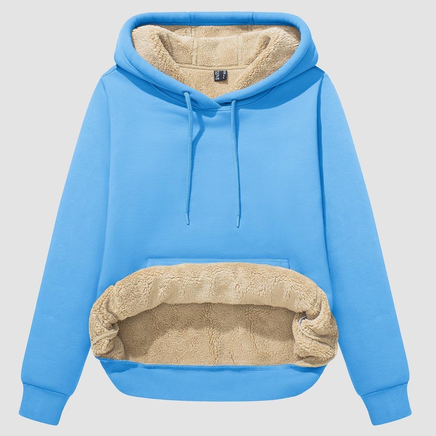 Vibonanza | Dames Sherpa Hoodie Beige Fleece Gevoerd