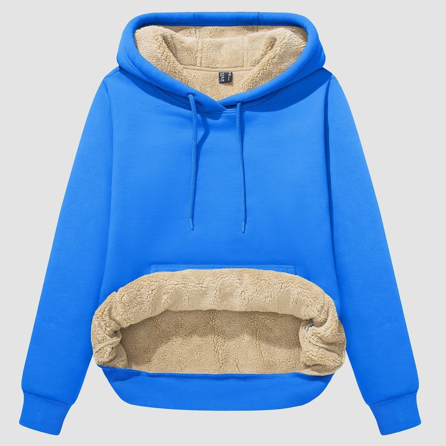 Vibonanza | Dames Sherpa Hoodie Beige Fleece Gevoerd