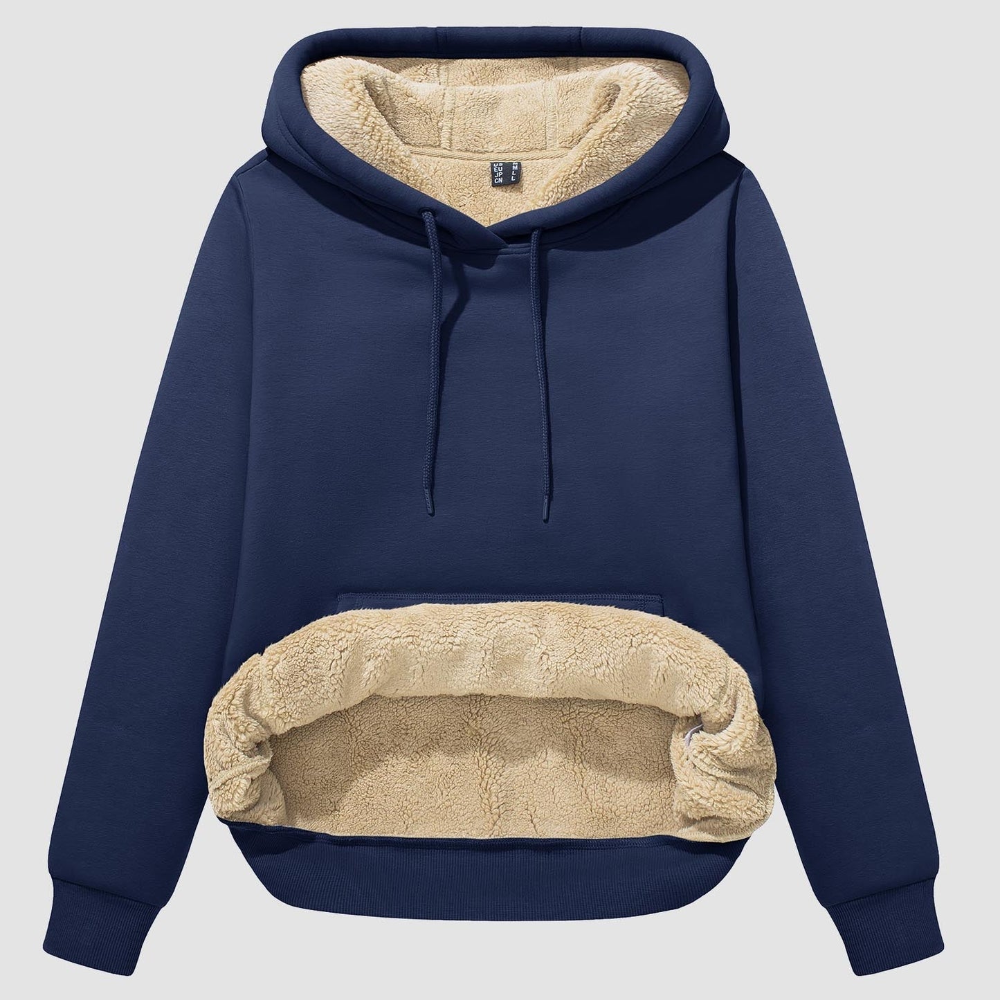 Vibonanza | Dames Sherpa Hoodie Beige Fleece Gevoerd