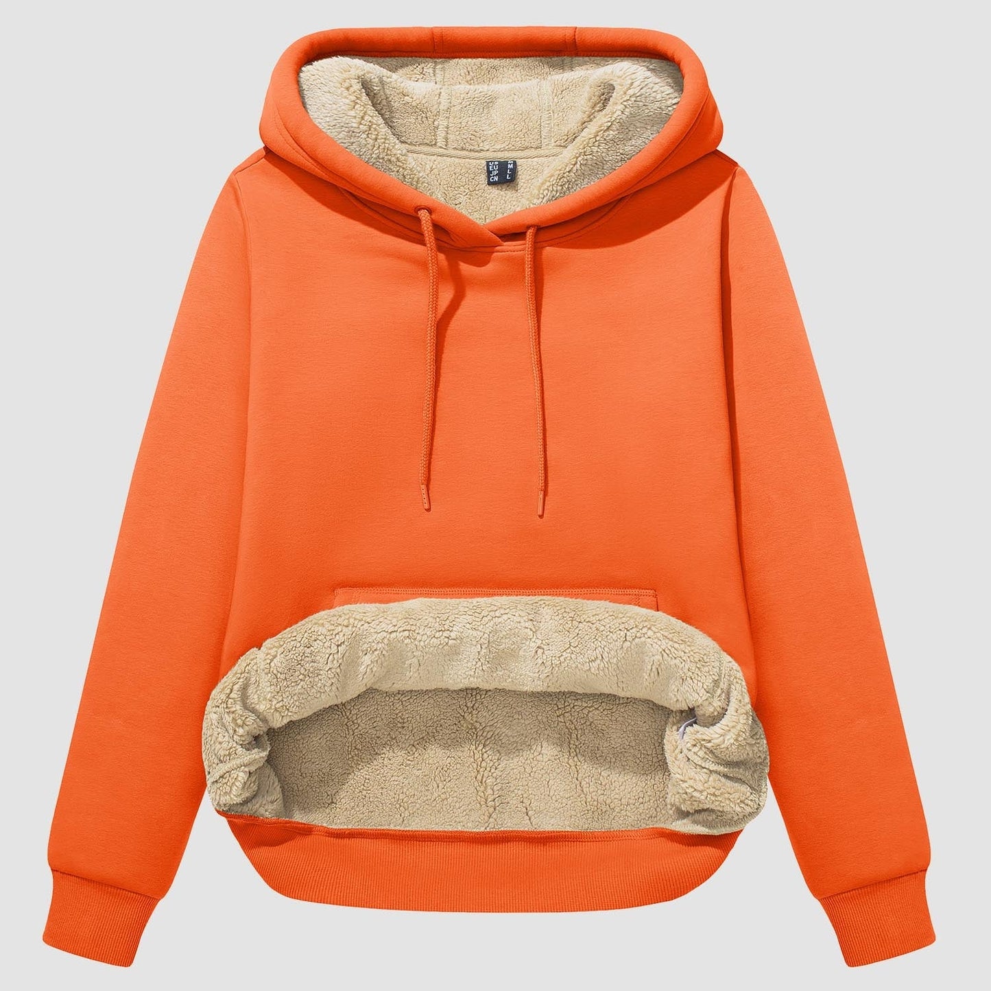 Vibonanza | Dames Sherpa Hoodie Beige Fleece Gevoerd