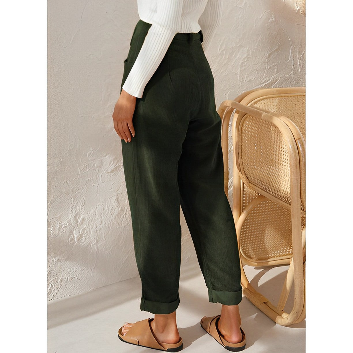 Vibonanza | Vintage Hoge Taille Corduroy Broek