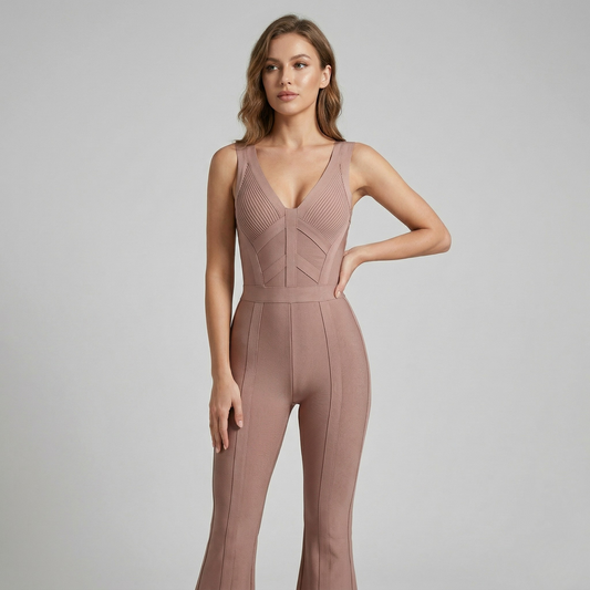 Vibonanza | Dames Bandage Jumpsuit met V-Hals