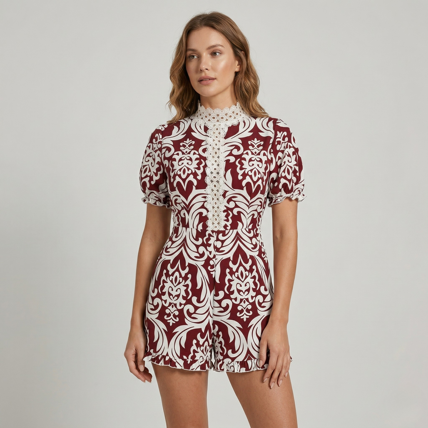 Vibonanza | Dames Jumpsuit Bloemenmotief Korte Mouwen