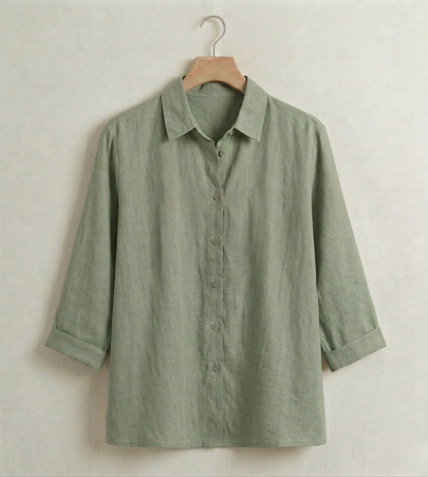 Vibonanza | Damesblouse Linnen Driekwart Mouw