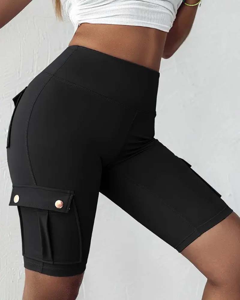 Vibonanza | Dames Korte Broek Hoge Taille met Cargo Zakken