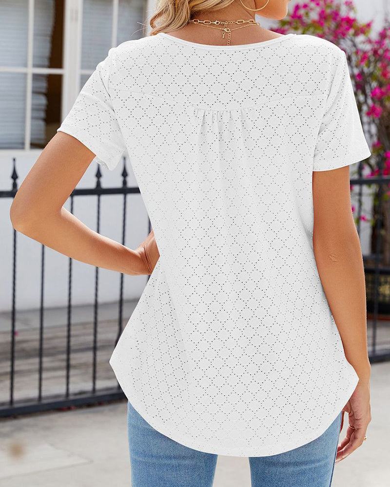 Vibonanza | Damesblouse Katoen Korte Mouw Met Print