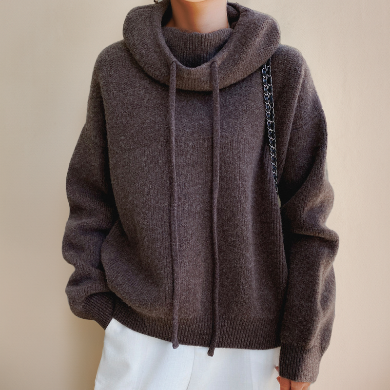 Vibonanza | Dames Oversized Blauwe Turtleneck Coltrui