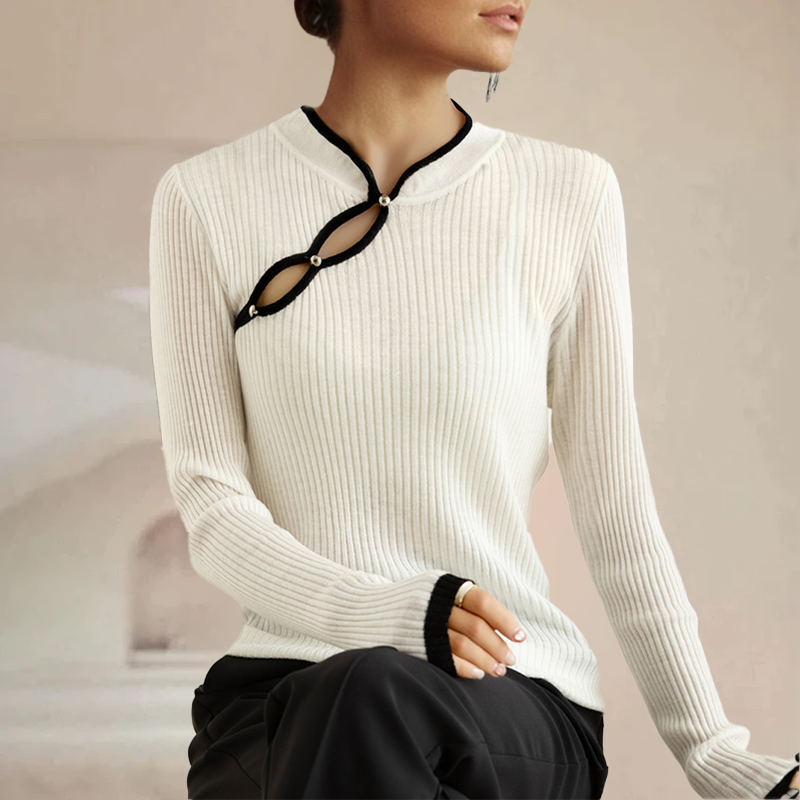 Vibonanza | Damestrui Peruaanse Wol Asymmetrisch Zwart
