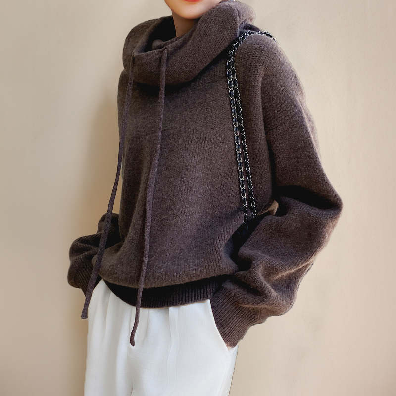 Vibonanza | Dames Oversized Blauwe Turtleneck Coltrui
