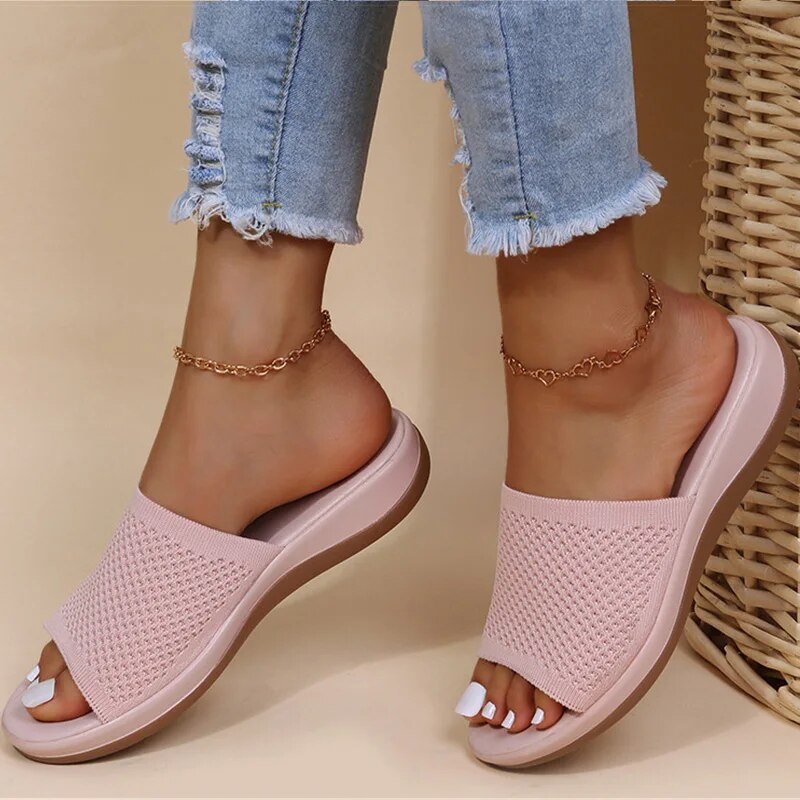 Vibonanza | Dames Zomerslippers Pluche Zool
