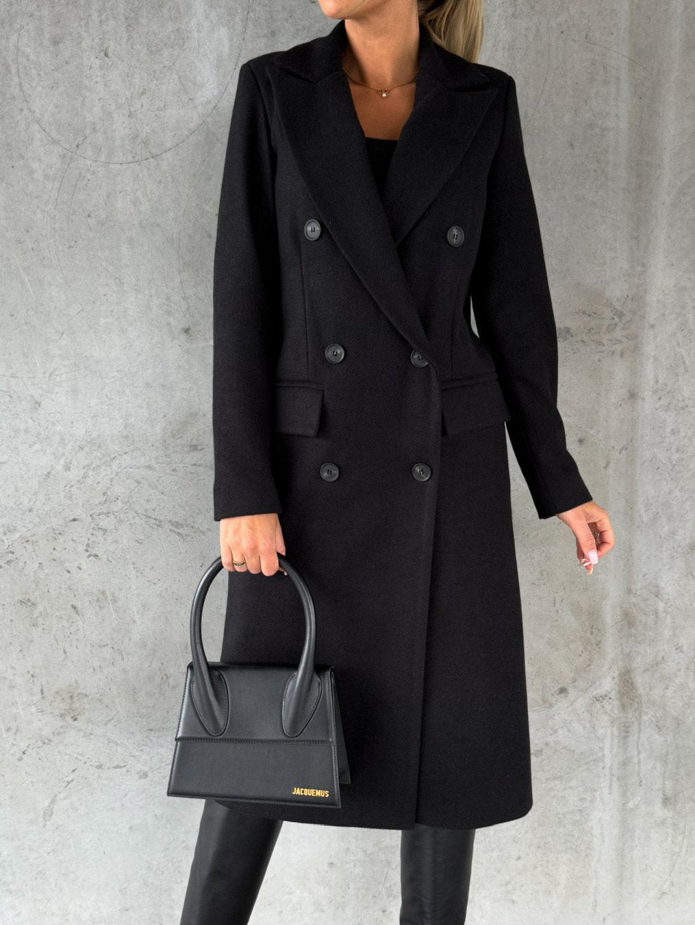 Vibonanza | Licht Beige Dubbelknoop Winterjas Dames