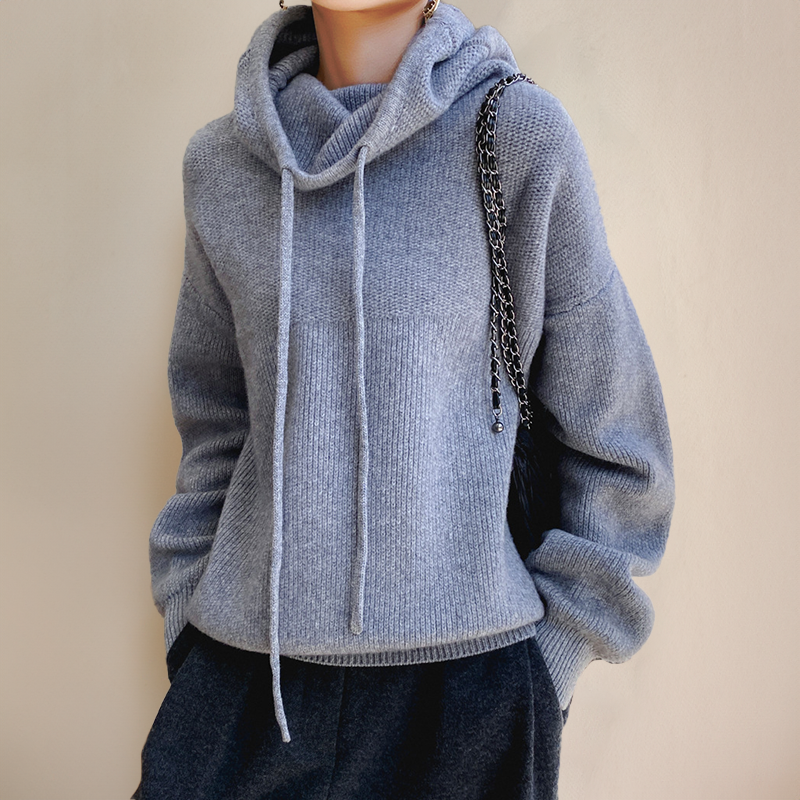 Vibonanza | Dames Oversized Blauwe Turtleneck Coltrui