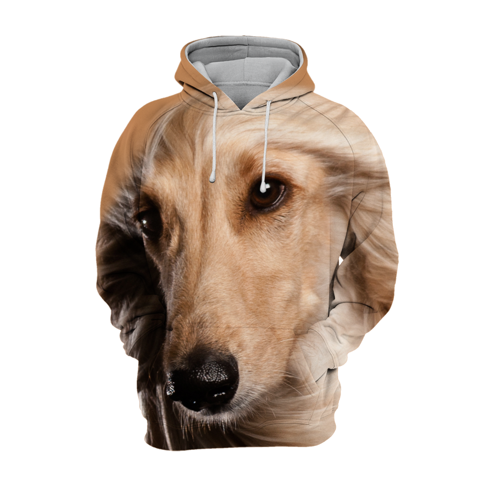 Vibonanza | Unisex Honden Hoodie Afghan Hound Print