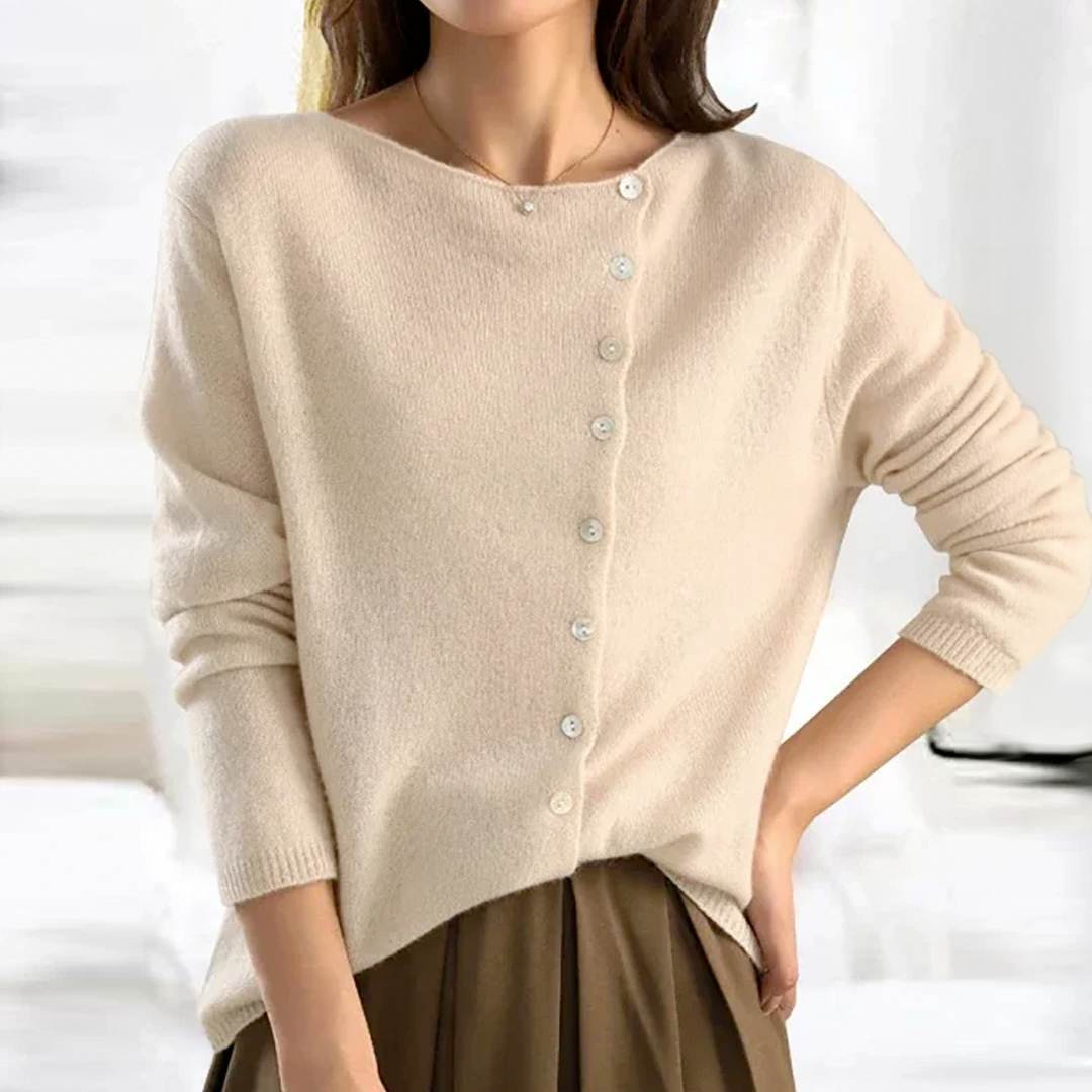 Vibonanza | Damesvest Katoen-polyester met Knopen