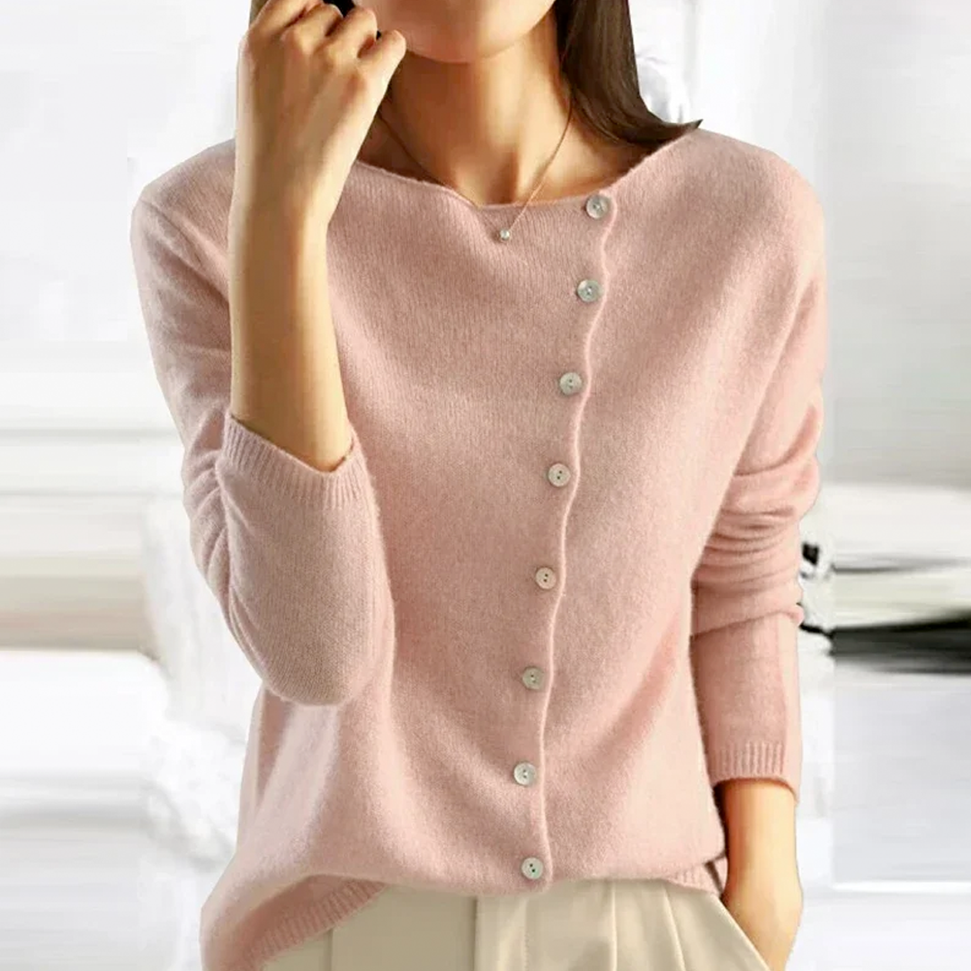 Vibonanza | Damesvest Katoen-polyester met Knopen