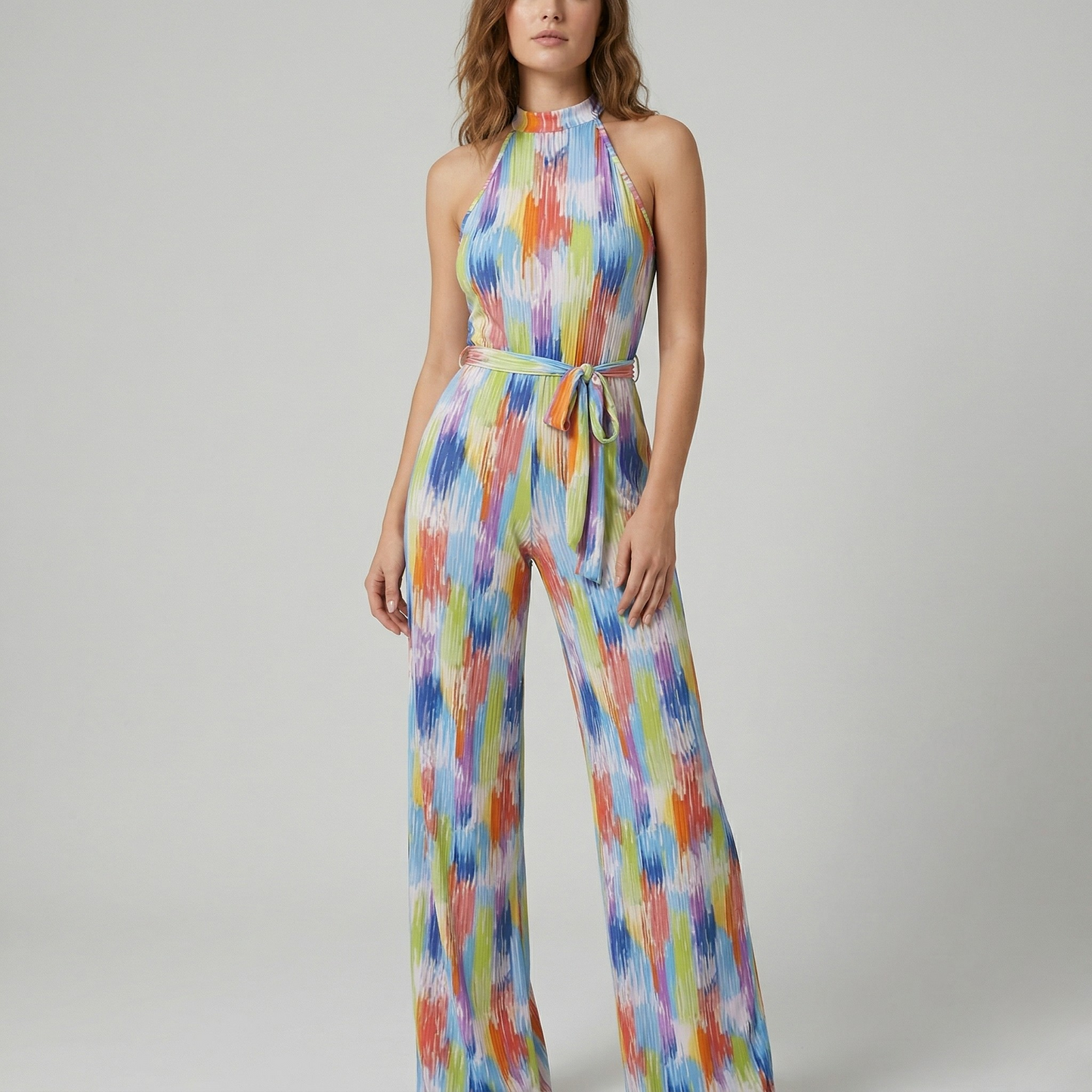 Vibonanza | Zomerse Tie-Dye Jumpsuit met Verstelbare Bandjes