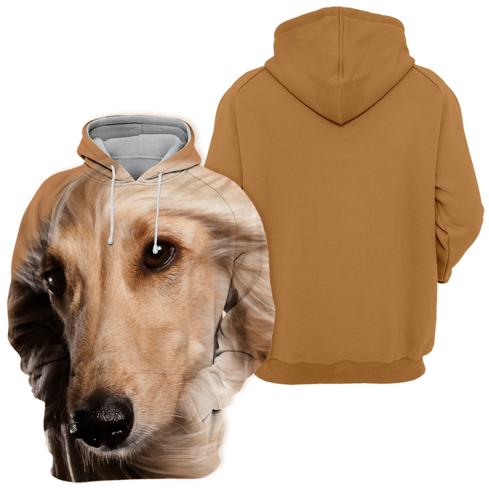 Vibonanza | Unisex Honden Hoodie Afghan Hound Print