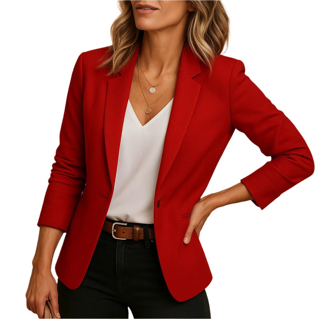 Vibonanza | Getailleerde Blazer met Lange Mouwen voor Dames