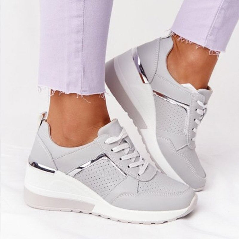 Vibonanza | Orthopedische Beige Wedge Sneakers Dames