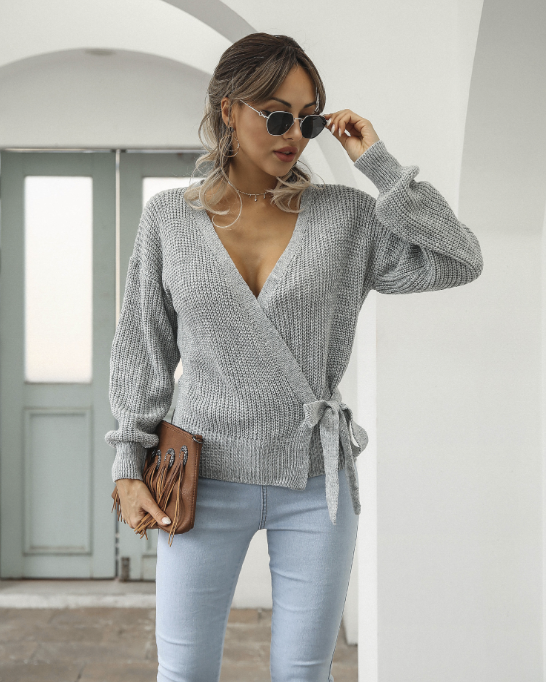 Vibonanza | Dames Wikkelvest Grijs of Crème Wit