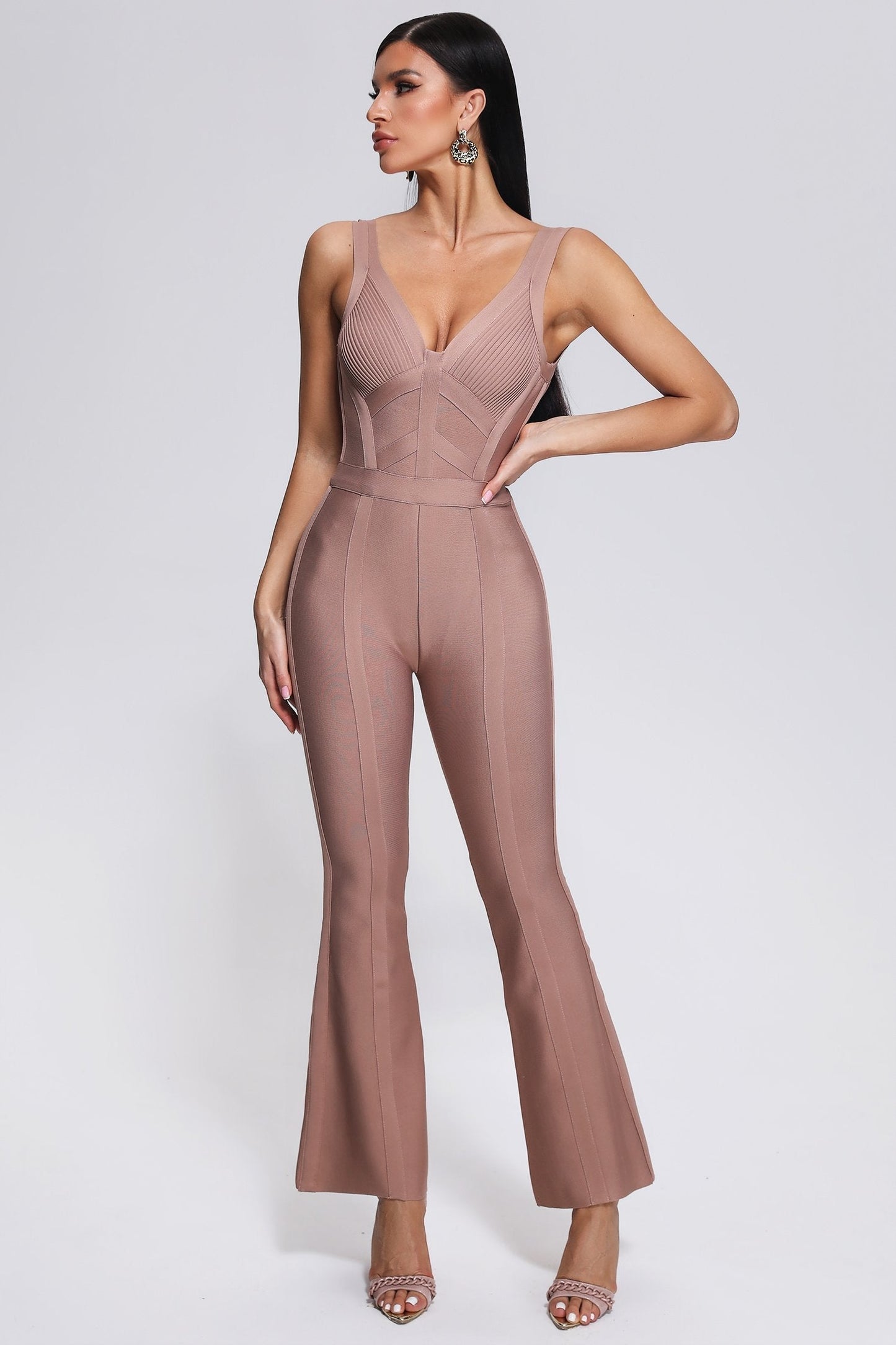 Vibonanza | Dames Bandage Jumpsuit met V-Hals