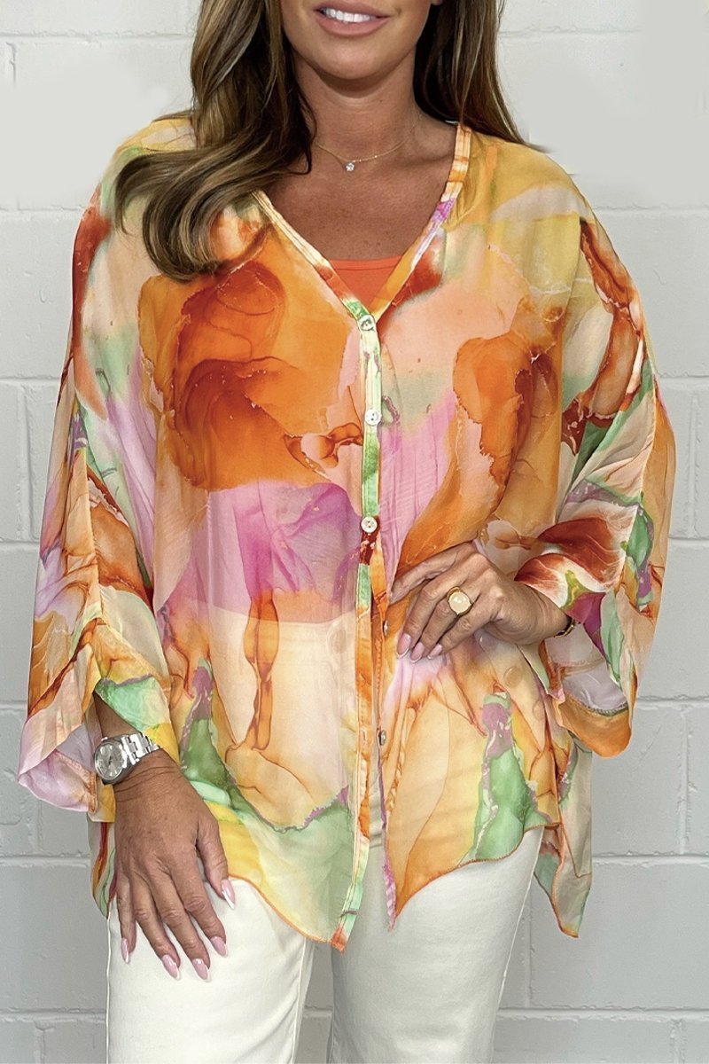 Vibonanza | Zomerse Damesblouse met Vrolijke Print