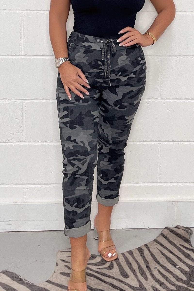 Vibonanza | Camouflage Joggerbroek met Elastische Tailleband