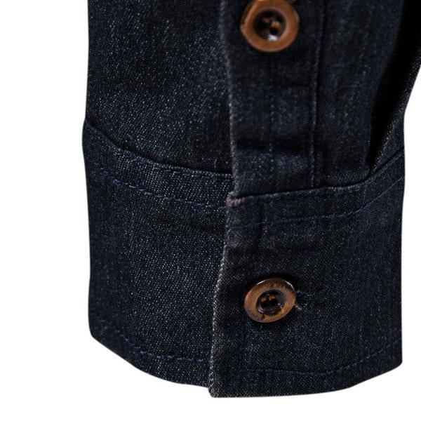 Vibonanza | Heren Denim Overhemd Vintage Wassing