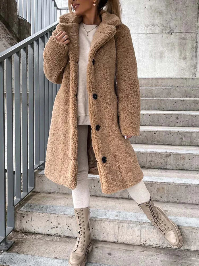 Vibonanza | Dames Teddyjas Lange Winterjas