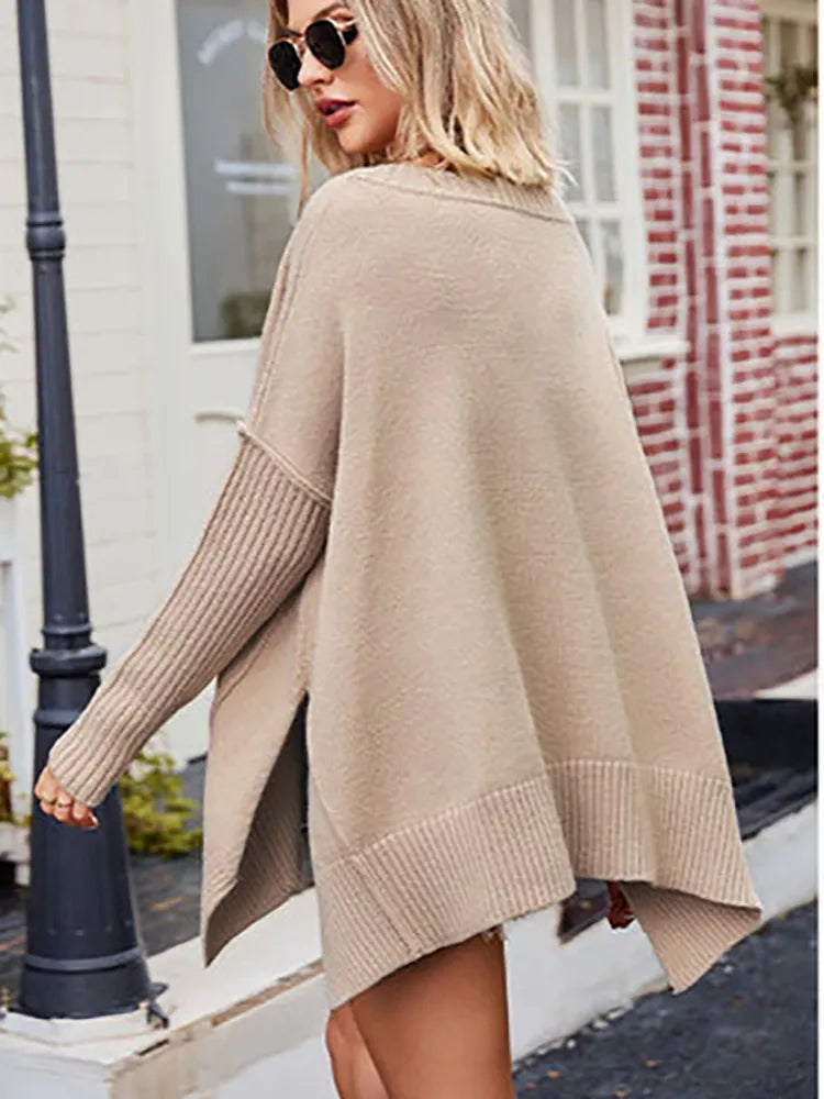 Vibonanza | Oversized Damestrui V-hals Beige