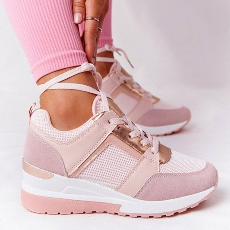 Vibonanza | Orthopedische Beige Wedge Sneakers Dames