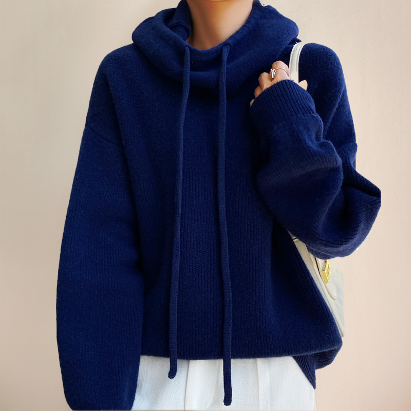 Vibonanza | Dames Oversized Blauwe Turtleneck Coltrui