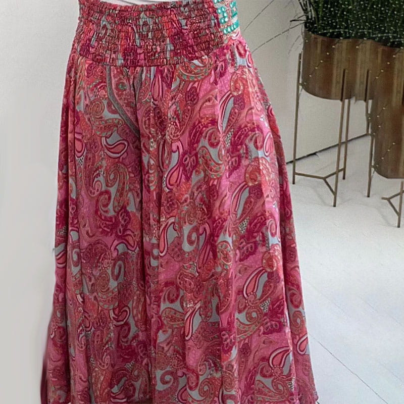 Vibonanza | Luchtige Palazzo Broek met Paisley Print