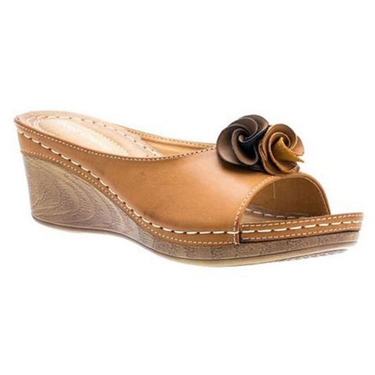 Vibonanza | Orthopedische Leren Sandalen Met Bloemendetails